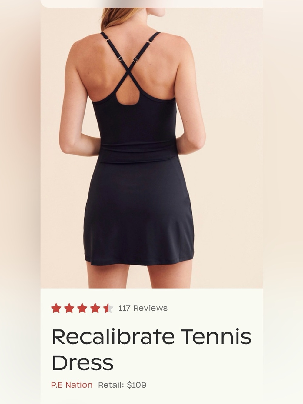 P.E Nation Black Active Tennis dress - Picture 2 of 6